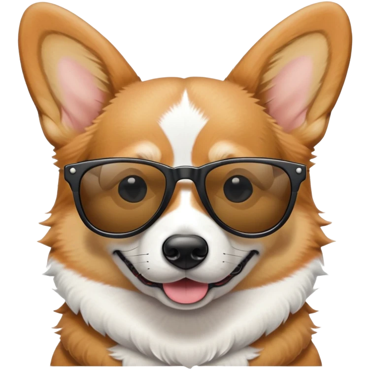 corgi with sunglasses and a m16 emoji