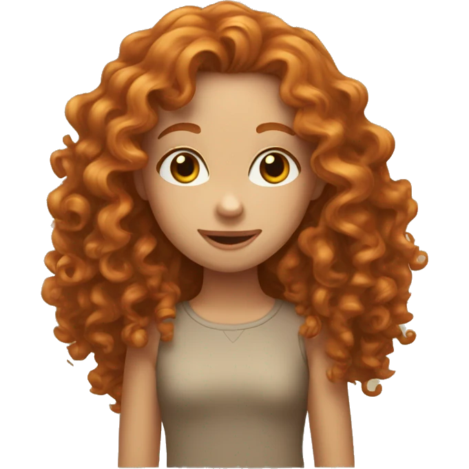 Curly hair ginger girl emoji