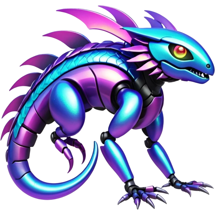  Epic legendary rare glowing mechanical Shiny sparkly transparent bioluminescent luminescent vibrant bright pastel dark exotic iridescent colorful gradients futuristic modern metallic glossy glittery fantasy-cyber-Fakémon-Vernid-creature emoji