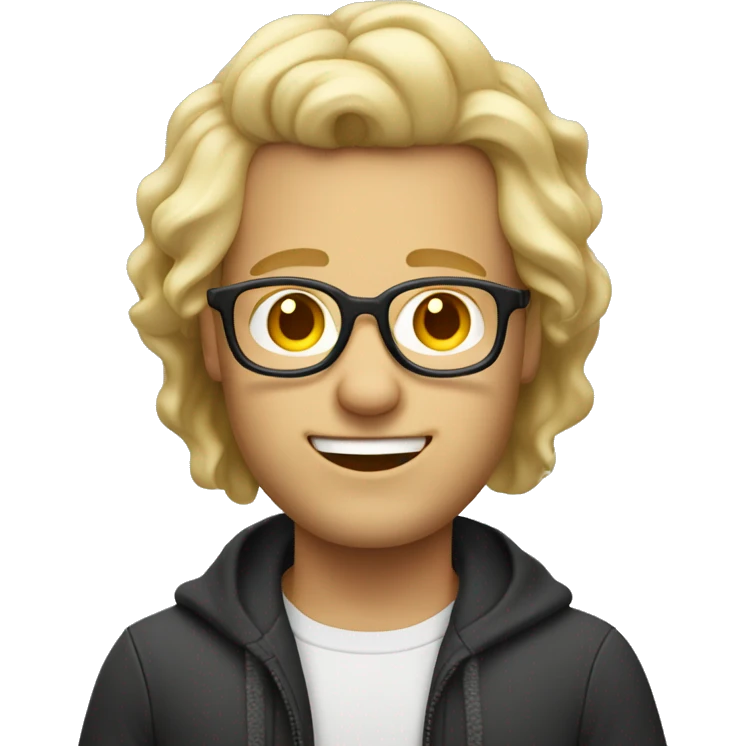 Mann mit Brille blonde Haare lacht emoji