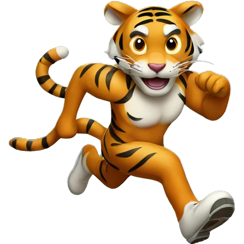 tiger running in the woods emoji