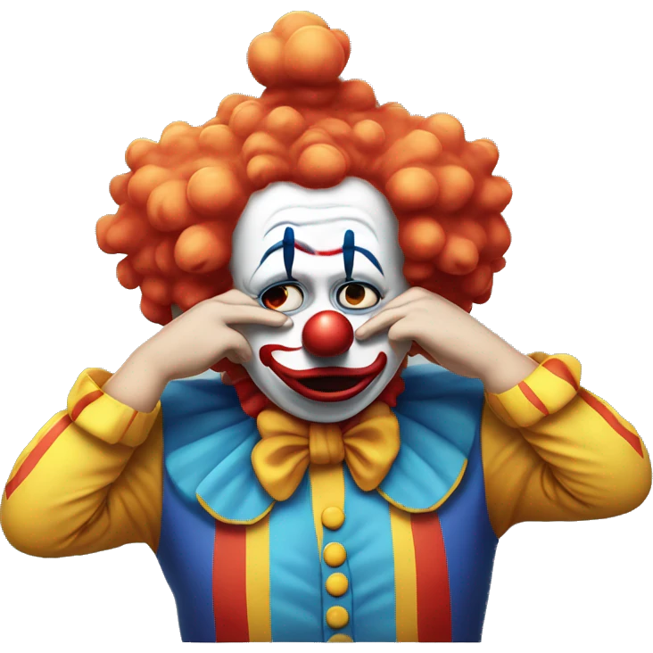 the clown emoji giving itself a facepalm of embarrassment with only one hand emoji