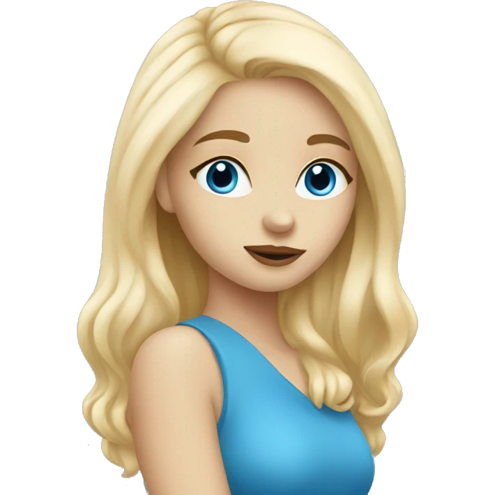 blonde girl with blue eyes giving kisses  emoji