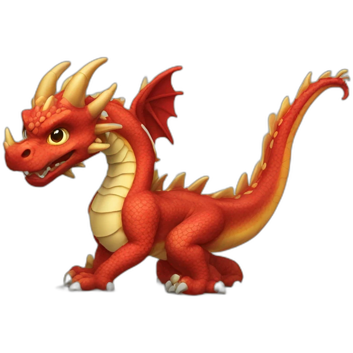 A dragon's head A dragon set and his foot emoji