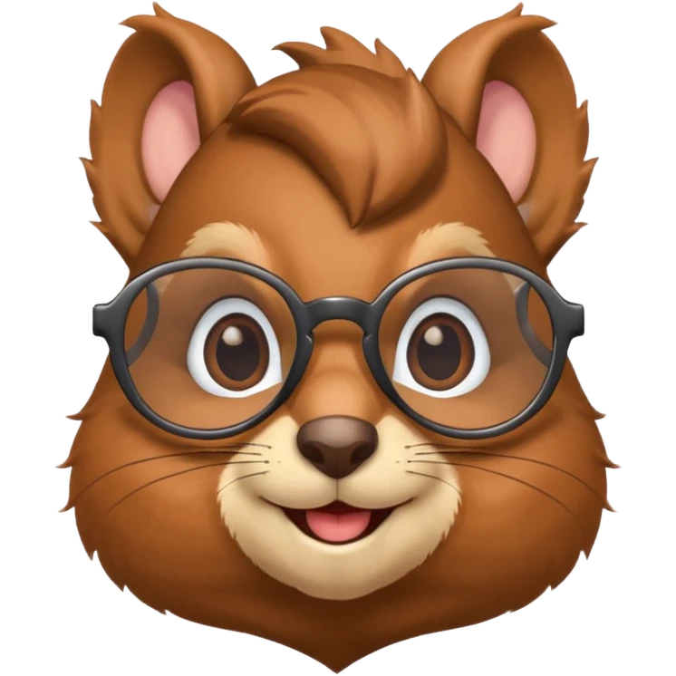 Squirrel using glasses smiling emoji