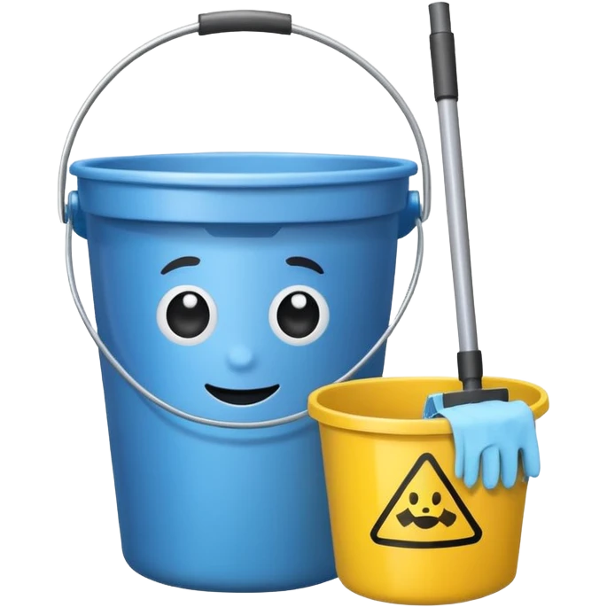 one bucket with cleaning equipment emoji
