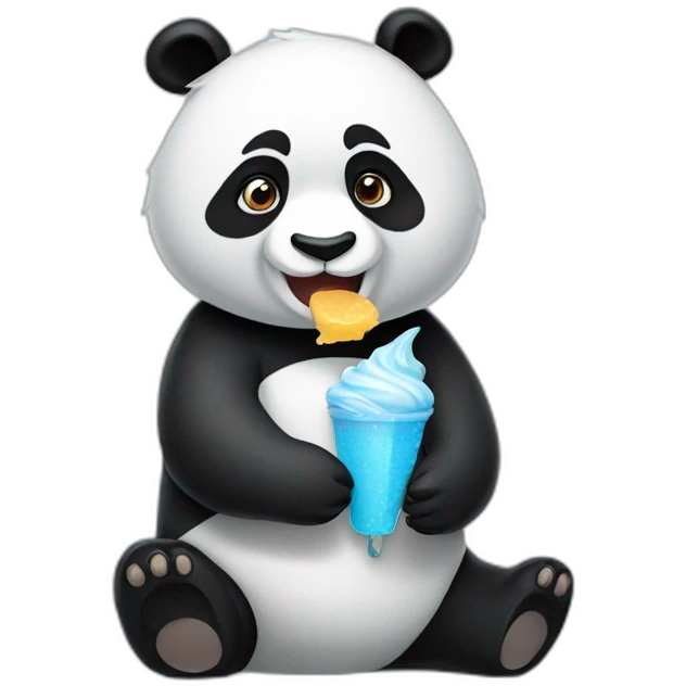 Panda eating ice créâmes  emoji
