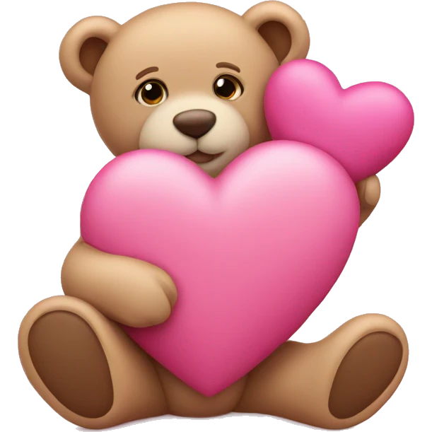 Pink heart with teddy bear emoji