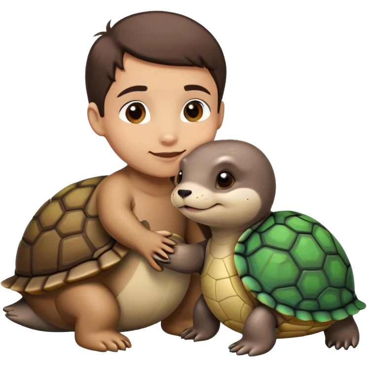 Loutre amoureuse d’une tortue emoji