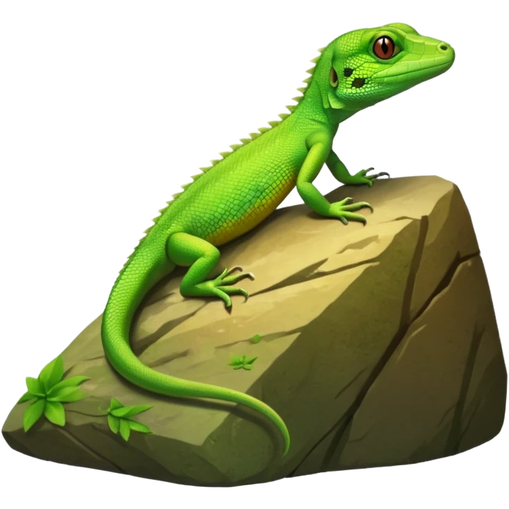 Lizard  sunbathing on a rock emoji emoji