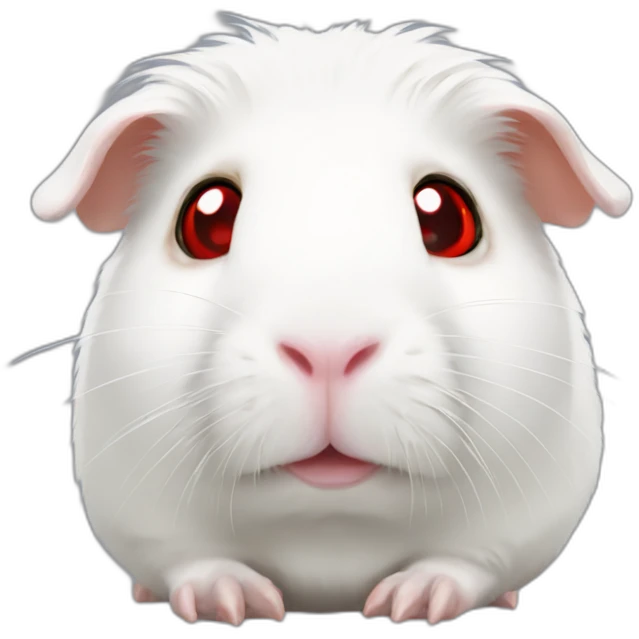 Totally White Guinea pig red eyes emoji