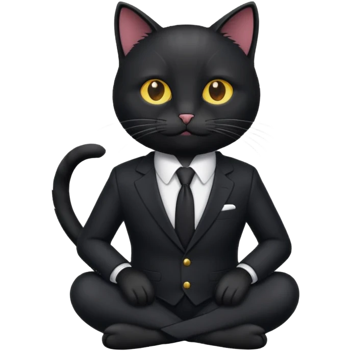 𝐛𝐥𝐚𝐜𝐤 𝐜𝐚𝐭 𝐰𝐢𝐭𝐡 𝐚 𝐬𝐮𝐢𝐭 𝐛𝐮𝐭 𝐬𝐢𝐭𝐭𝐢𝐧𝐠 emoji