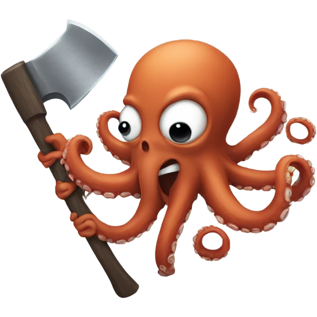 Octopus throwing an axe emoji