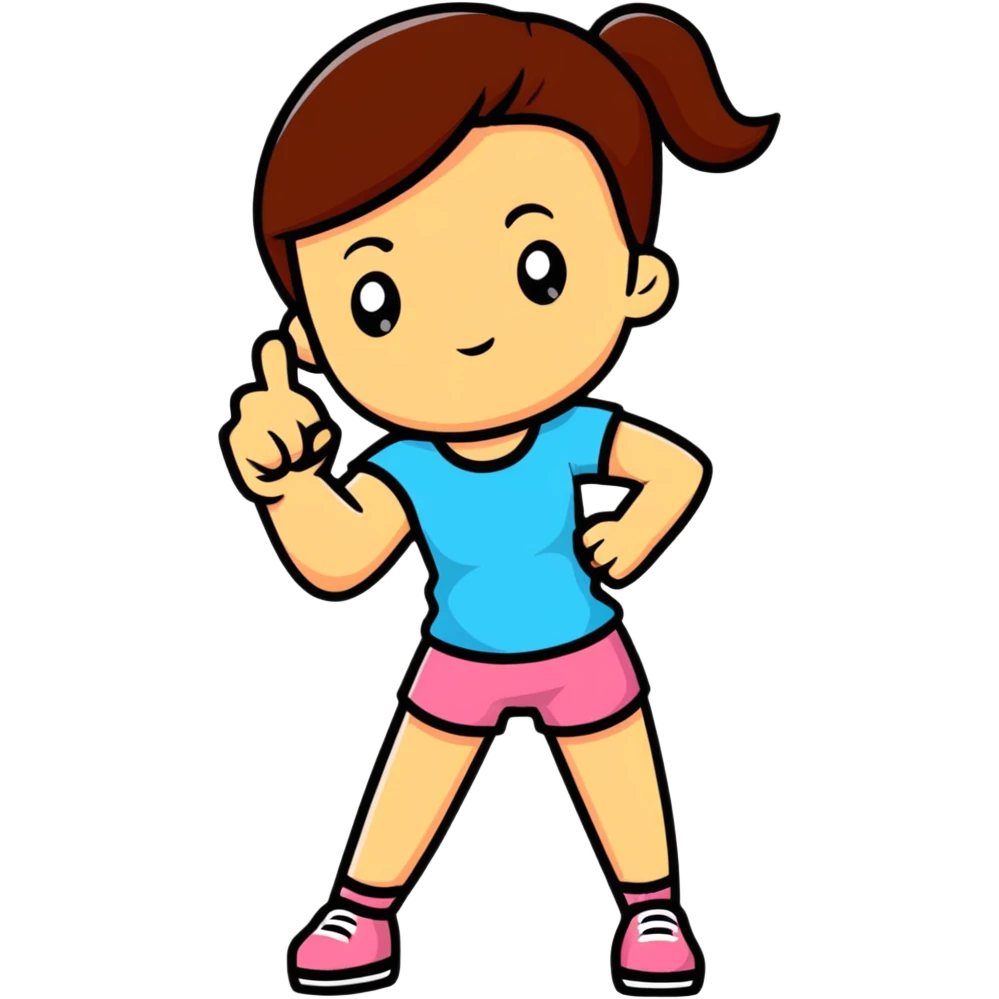 cartoon sticker of a girl showing thumbs down emoji