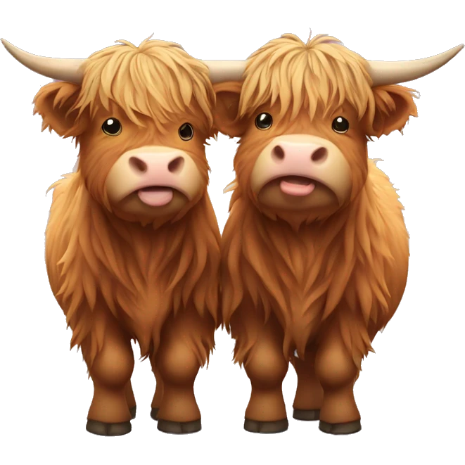highland cows hugging emoji