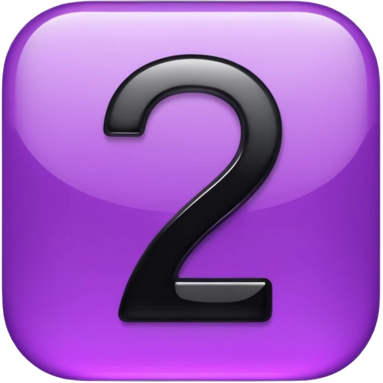 number 2 black and purple emoji