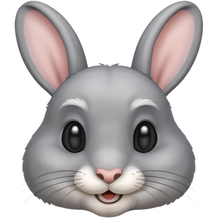 Head of a grey rabbit, smilling
 emoji