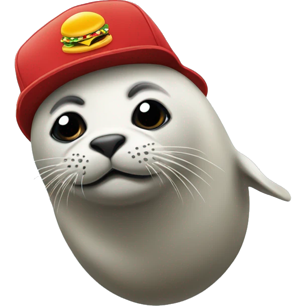 seal  with a McDonald hat emoji