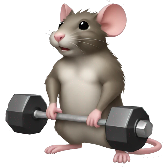 Dumbbell rat emoji