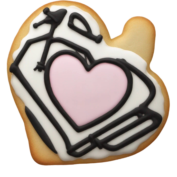 cookie heart with black motorcycle  emoji