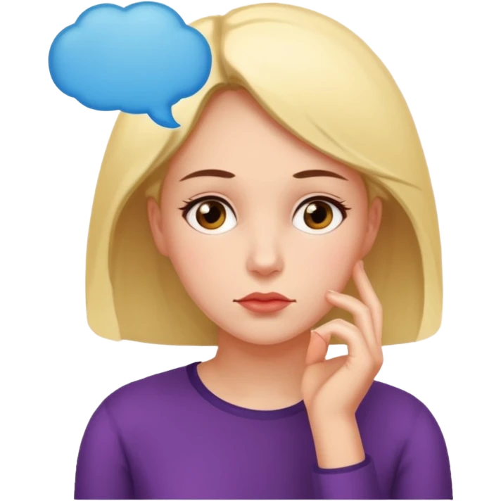 woman pondering with a thought bubble above her head emoji