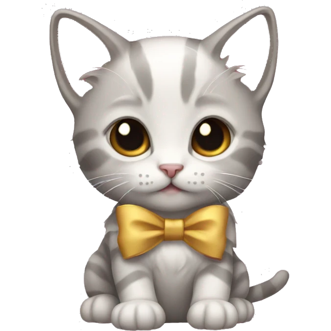 Kitten with a bow emoji
