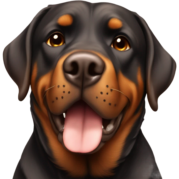 Rottweiler lab dog with a sooky face brown  colouring emoji