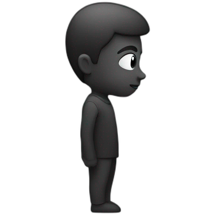 thinking black emoji