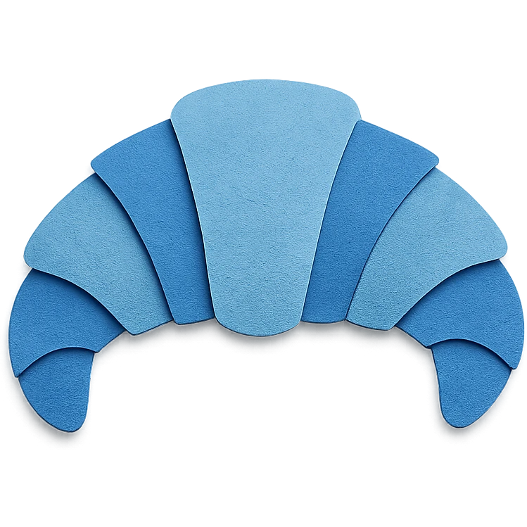 blue Danish croissant emoji