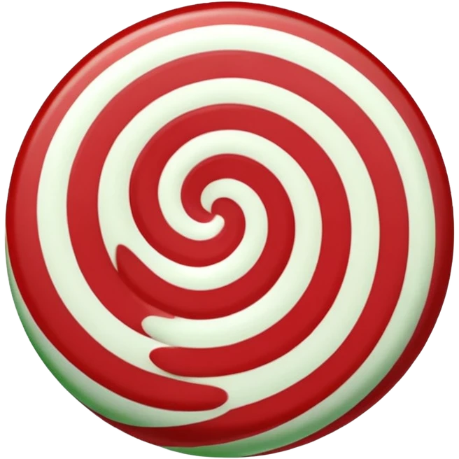 a single peppermint candy, but with green red white emoji