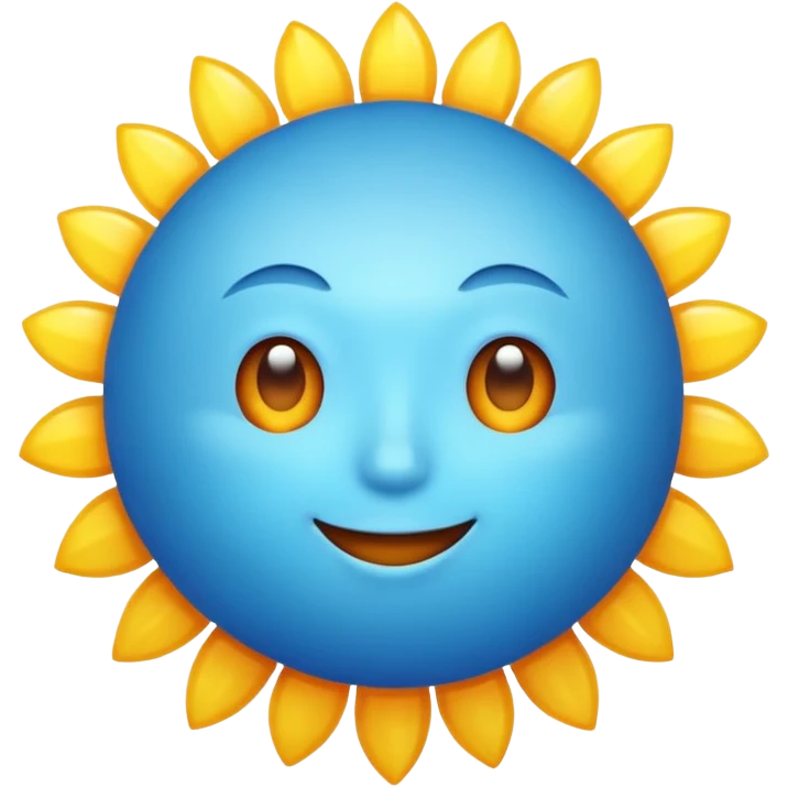 A blue sun emoji