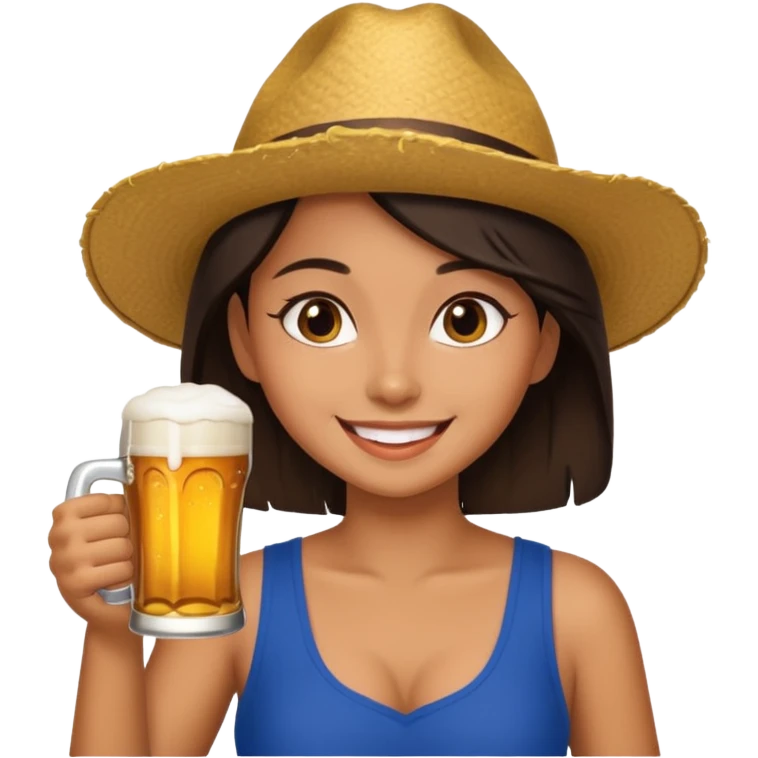 Morena bebiendo cerveza emoji