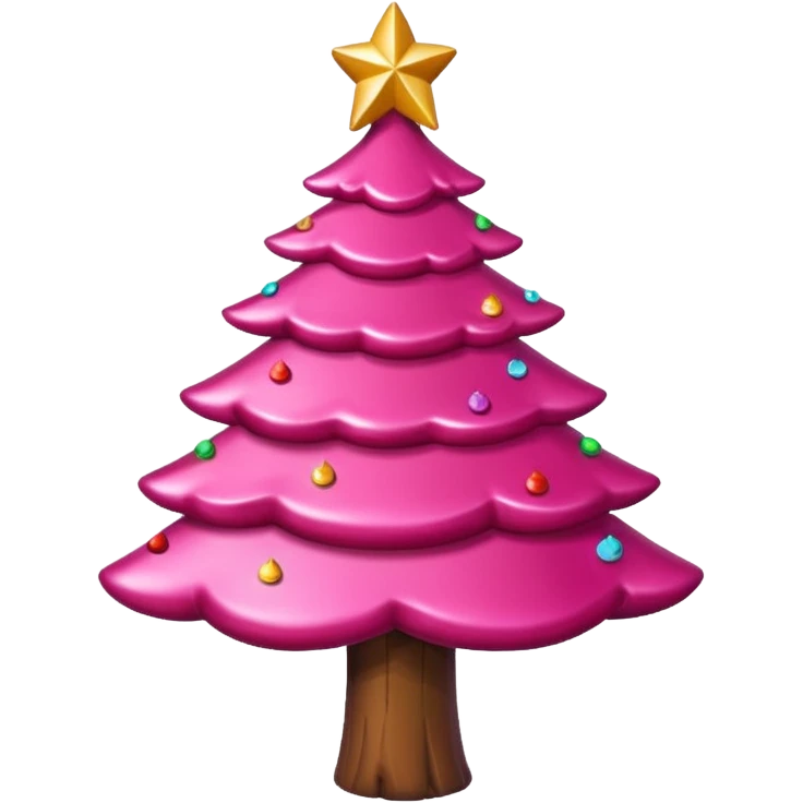 Crea un arbol de navidad en color rosa que parezca de caramelo emoji