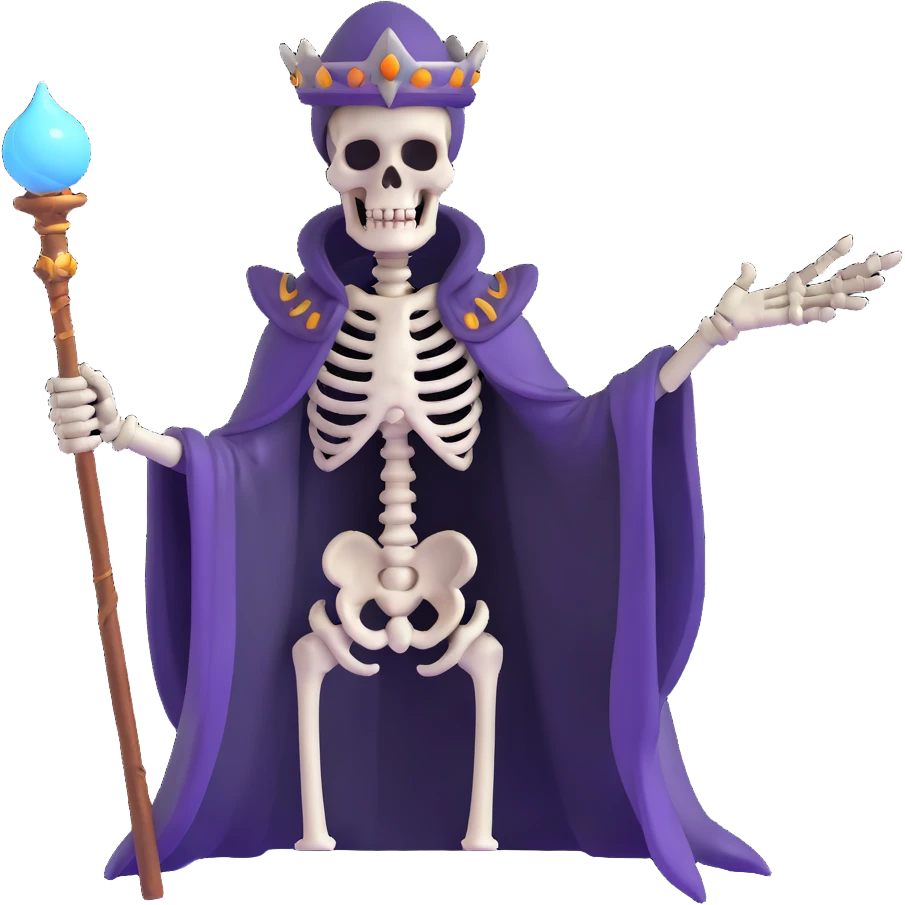 undead skeleton overlord with magical staff emoji