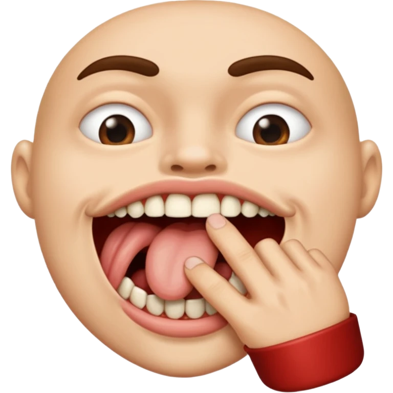 Una boca mordiendo el dedo emoji