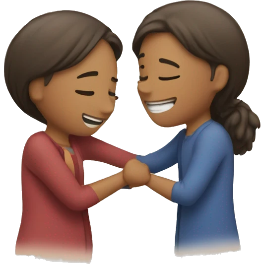 couple hug with warm smiles emoji