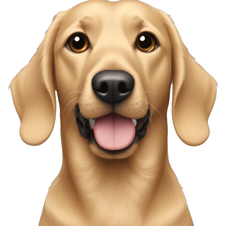 Black lab and fluffy blonde miniature dachshund  emoji