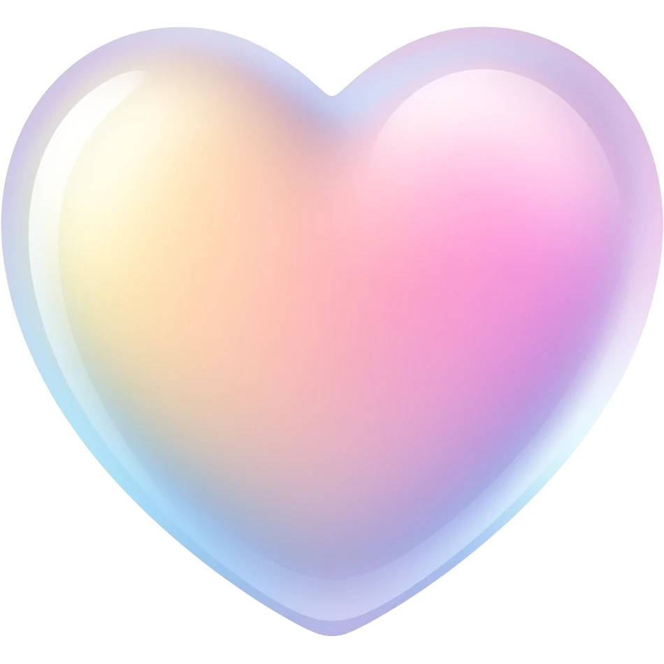 aesthetic heart, soft pastel gradient, subtle glow, smooth glossy surface, minimal, dreamy, clean background emoji
