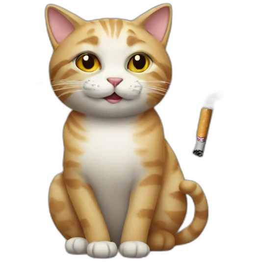 Cat with a cigarette emoji