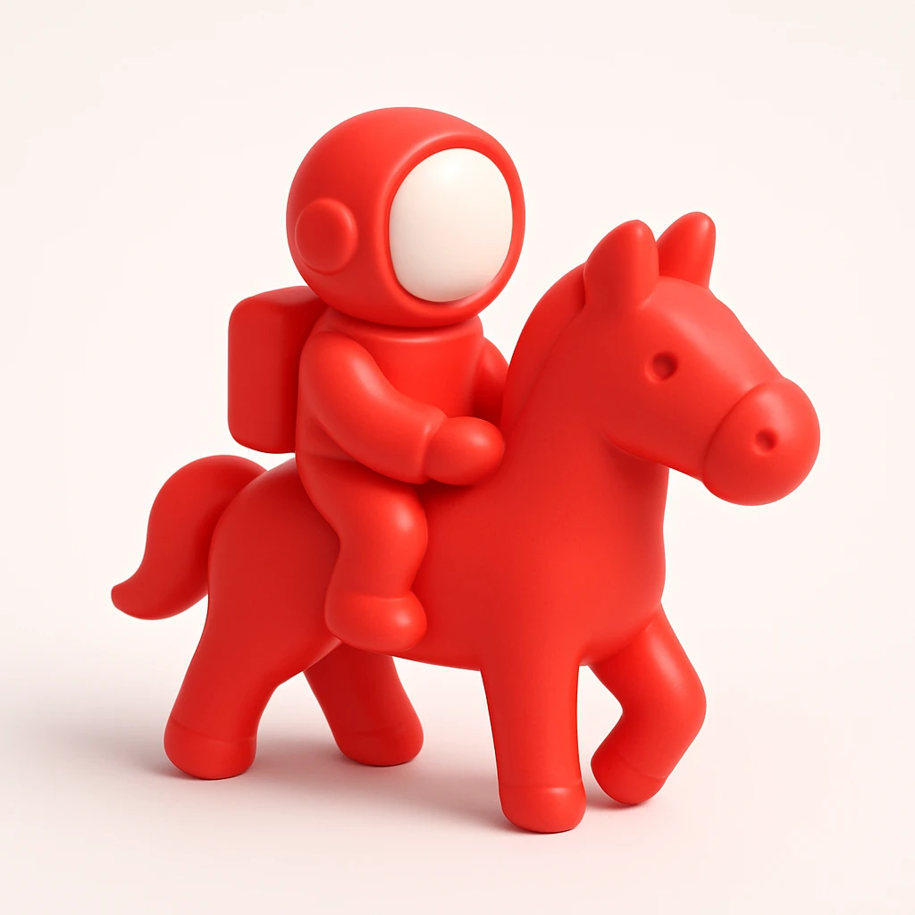 astronaut on horseback with stars in background emoji
