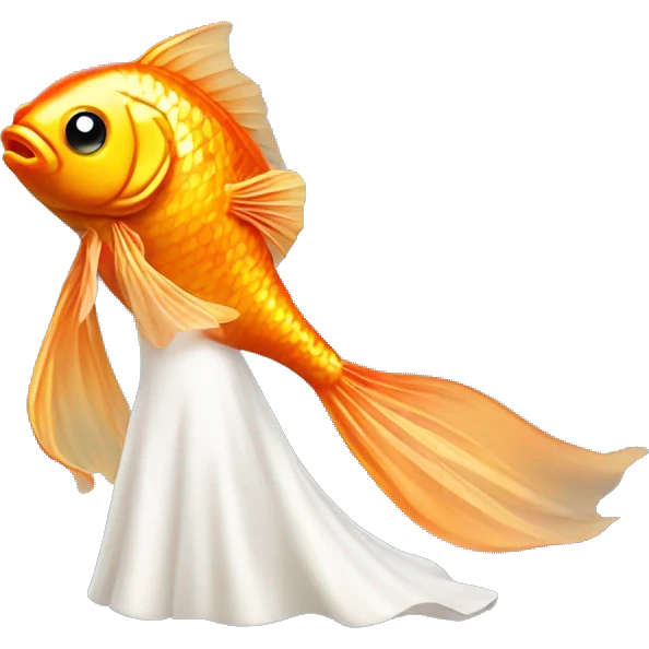 Goldfish wearing a wedding dress emoji