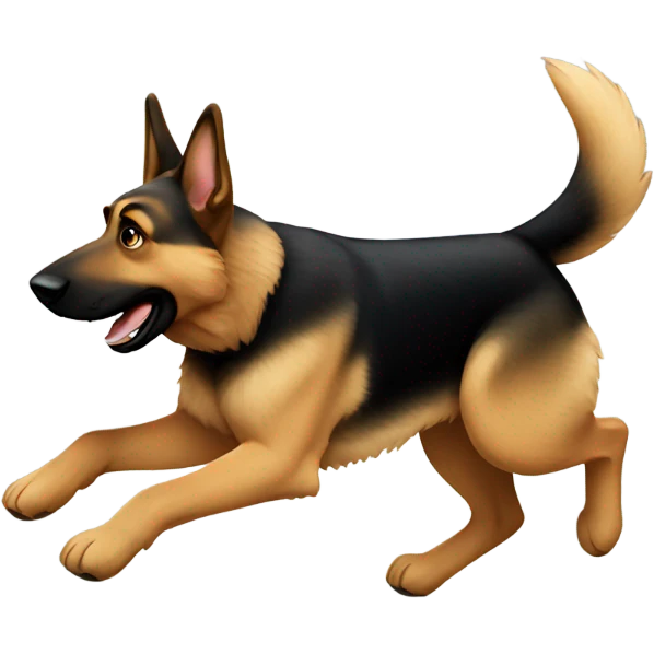 German shepherd running away  emoji