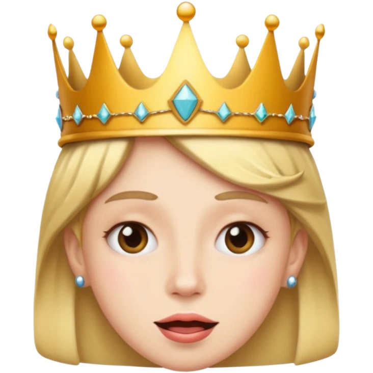 Silly face with a crown emoji