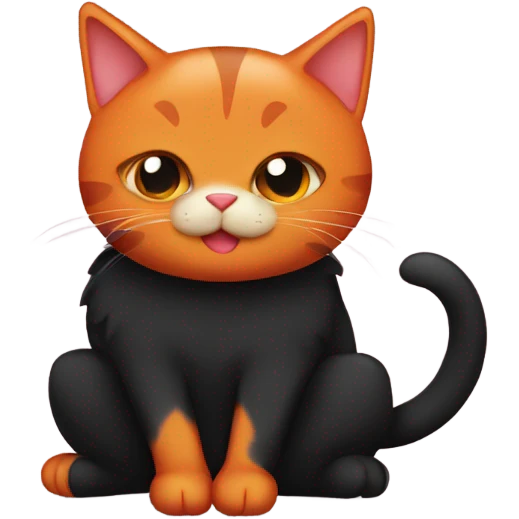 orange and black cat in love  emoji