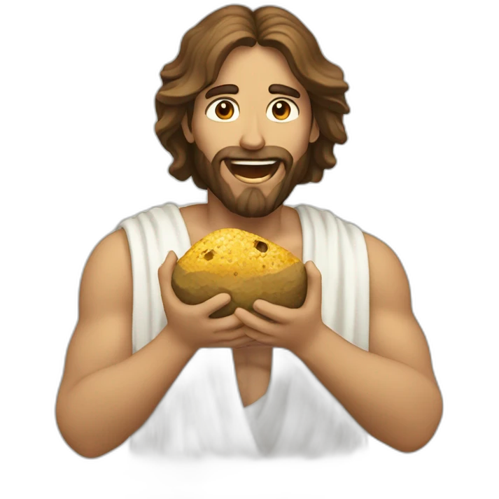 Jésus eat a rock emoji