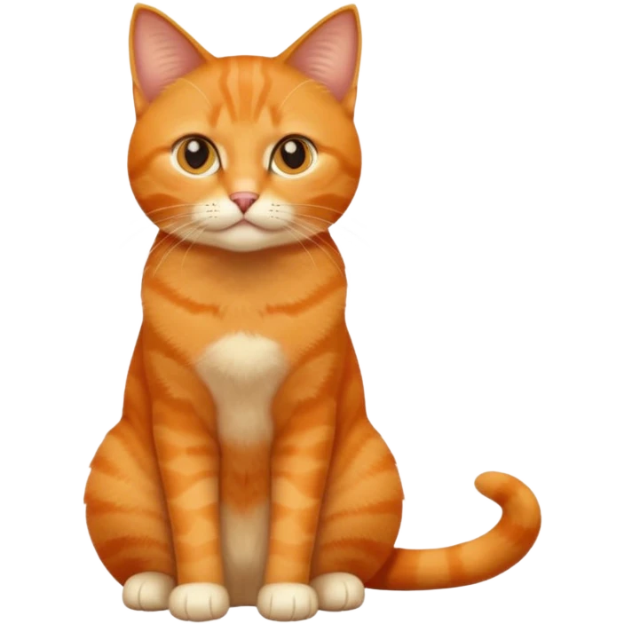 full body solid orange domestic shorthair slim cat sitting emoji