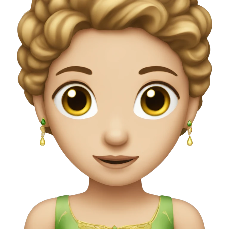 Princess with Green eyes and brown hairs emoji