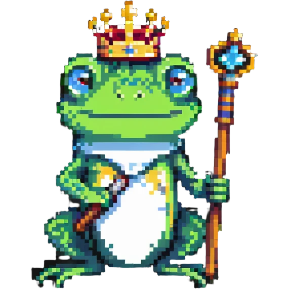 crowned frog with a scepter emoji