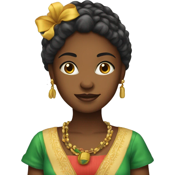 Girl with traditional Martinique clothes  emoji