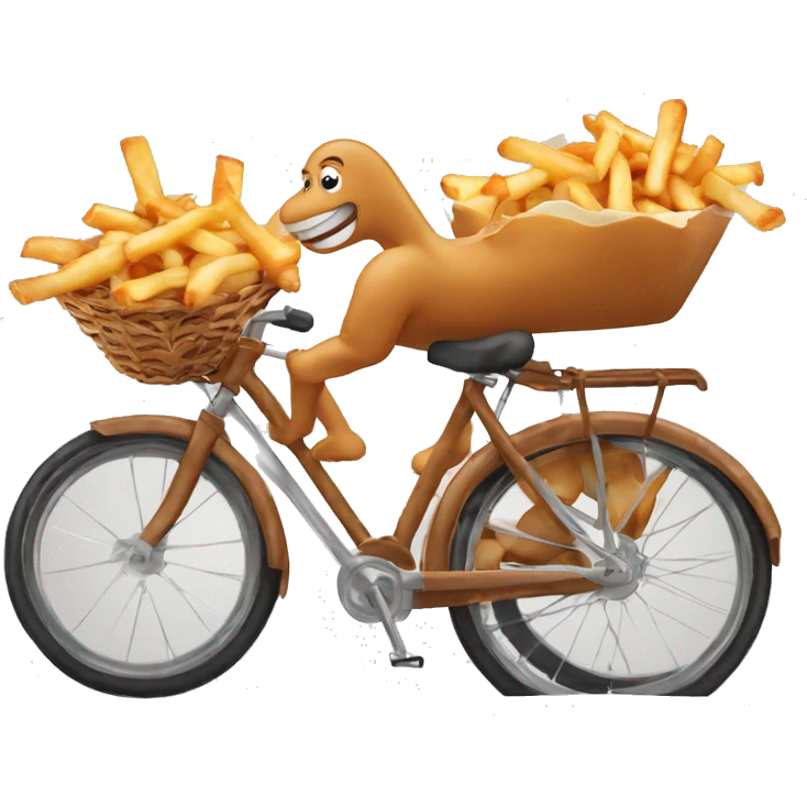 Poutine en vélo  emoji